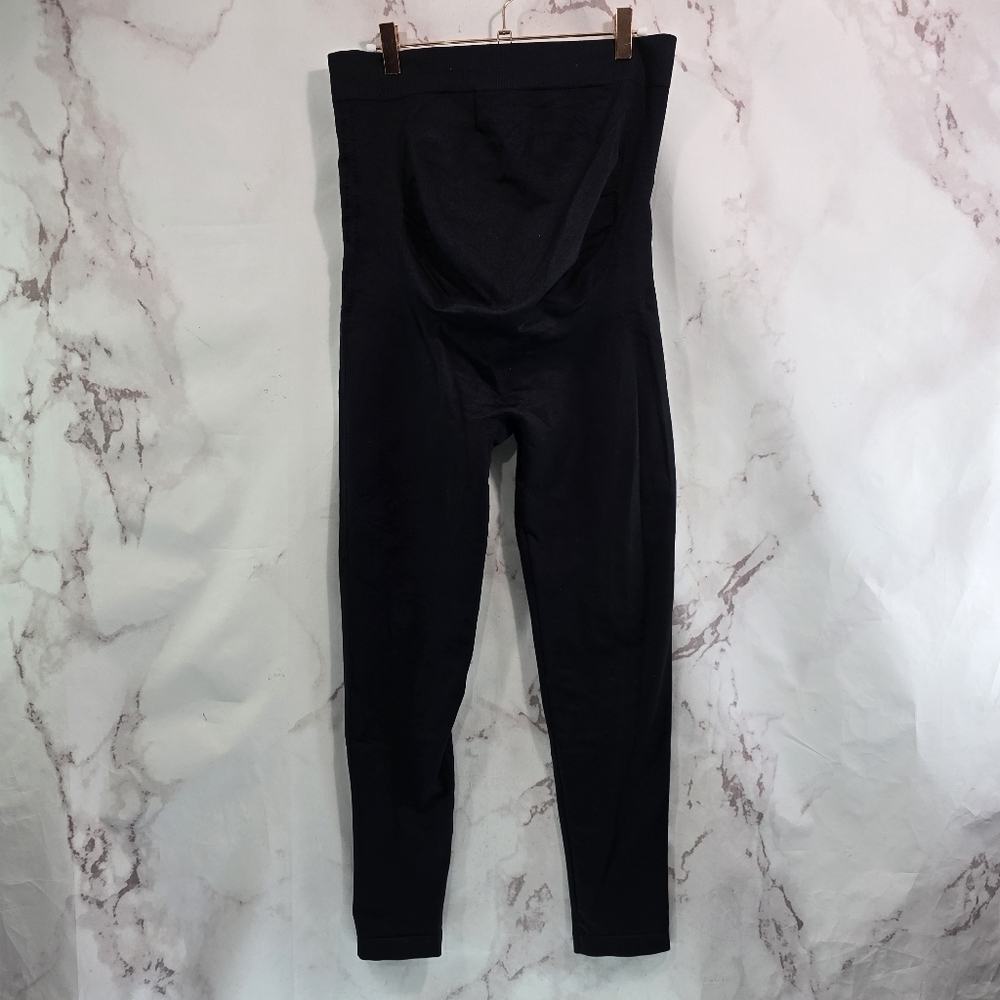 Blanqi Leggings Womens XL Black Maternity Full Belly Crop Seamless Everyday